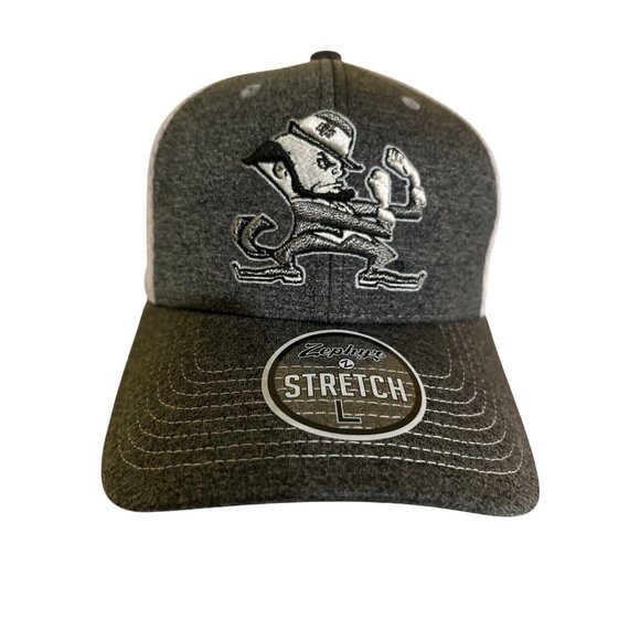 Zephyr NCAA Notre Dame Fighting Irish “Mist” Curved Bill Stretch Fit Hat New L - Picture 3 of 13